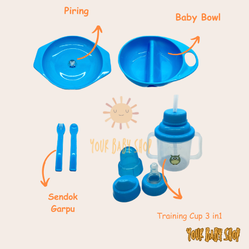 YBS Hampers Feeding Set Ninio 8in1 Alat Perlengkapan Makan MPASI Bayi Gift Kado Lahiran Premium