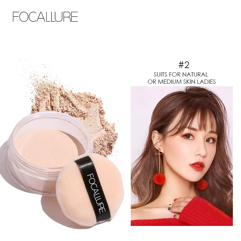 BPOM FOCALLURE Loose Powder Oil-control Matte Natural Bedak Tabur