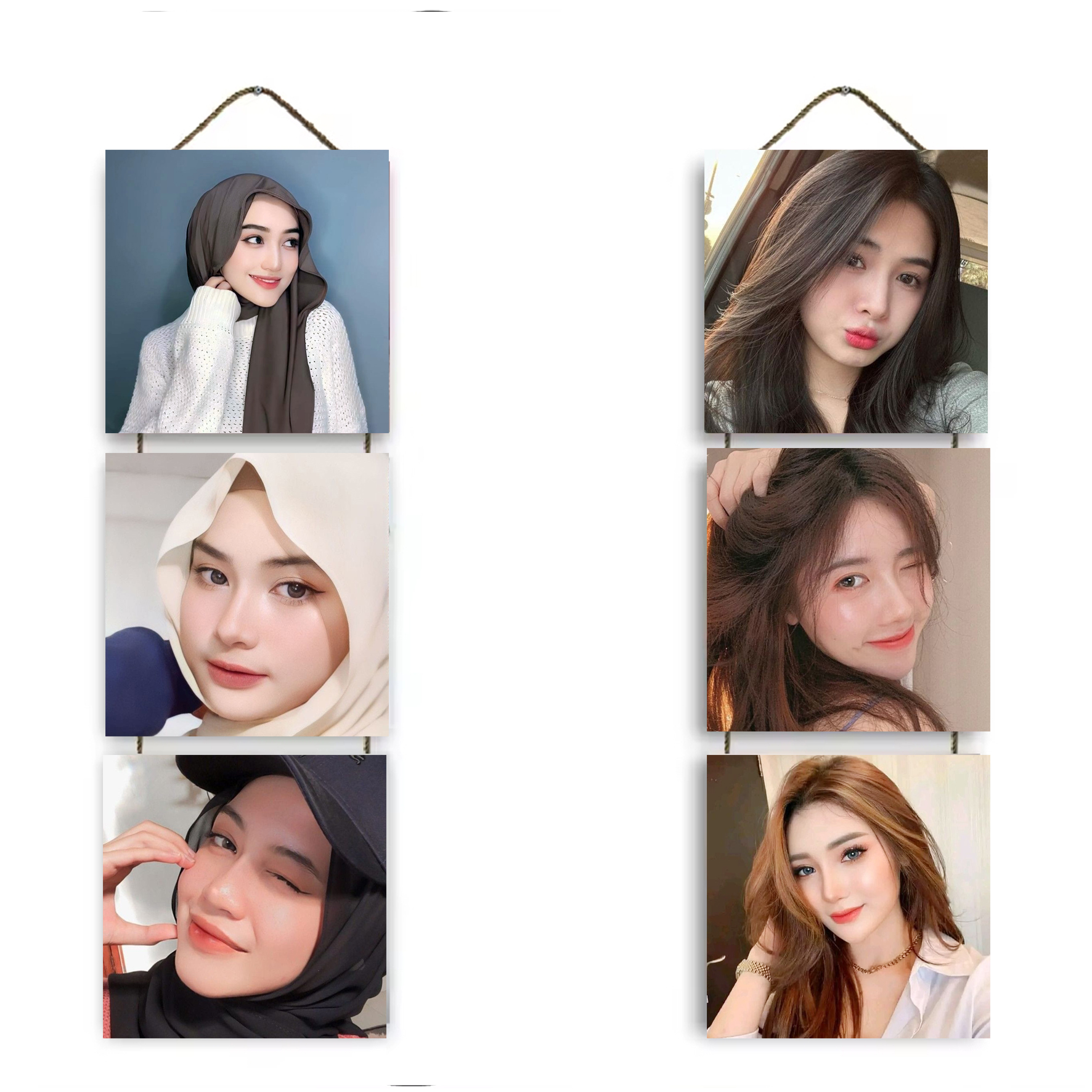Hiasan Dinding Custom Foto 1 SET 3 2 set 6 susun cetak foto kayu mdf ukuran 15x15cm