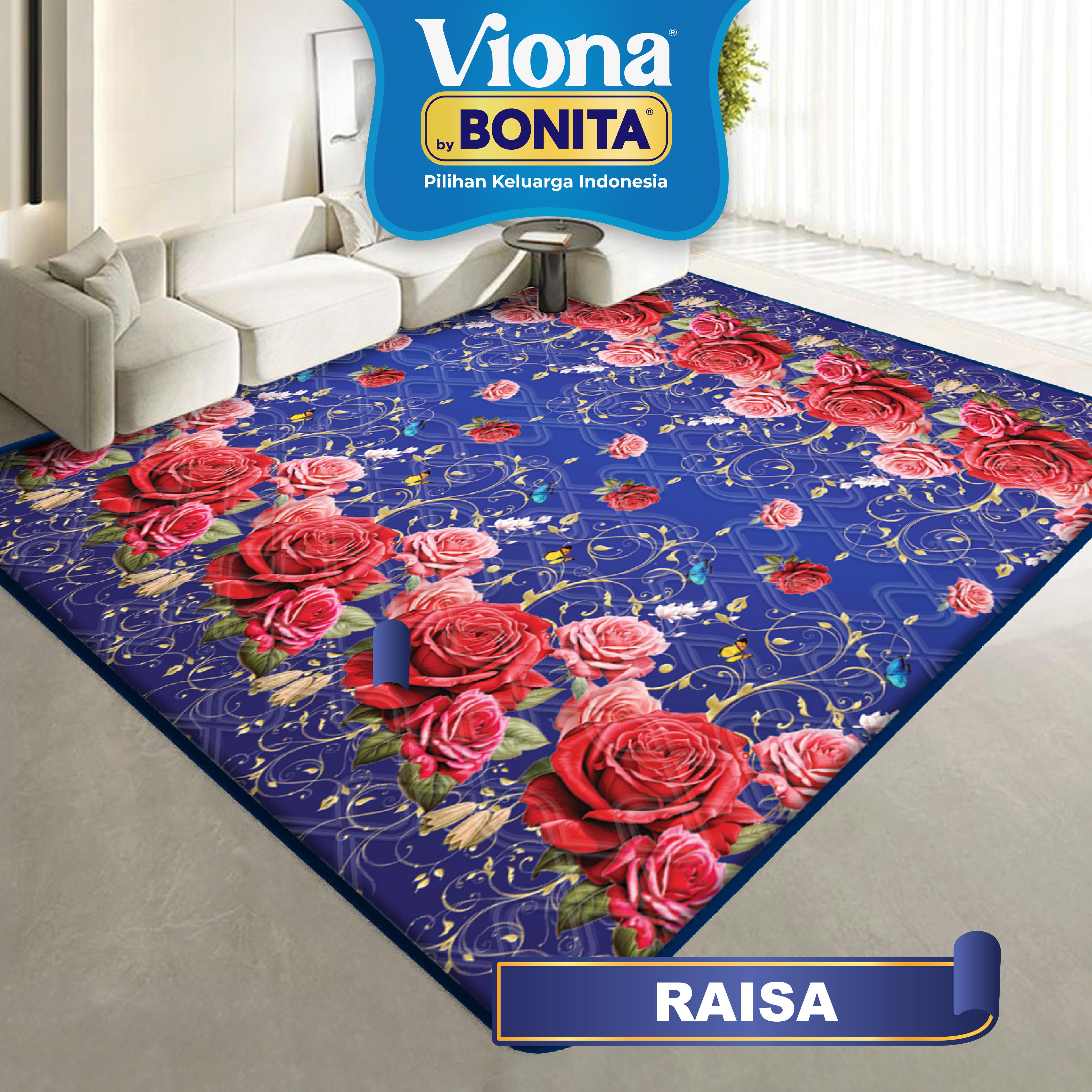 Karpet Busa Bonita Viona Ukuran 270X190 Large Bahan Lembut & Tidak Luntur ANTI Slip / Busa Tebal Minimalis Bunga