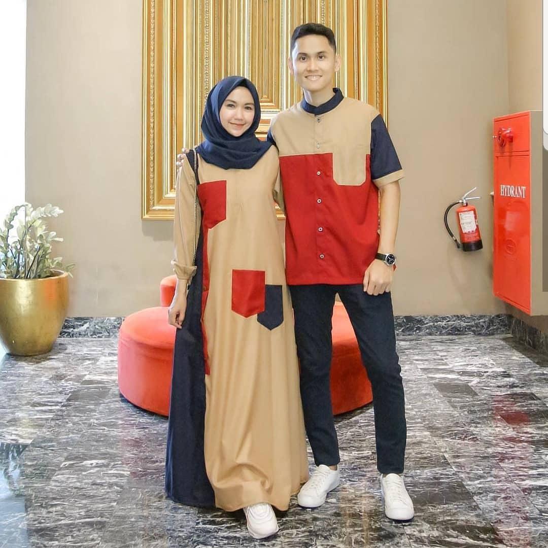 Baju Muslim Modern AMELIA COUPLE MOSSCRAPE Dapat GAMIS + KEMEJA PRIA Baju Couple Pasangan Wanita Dan Pria Terbaru Couple Termurah 2020