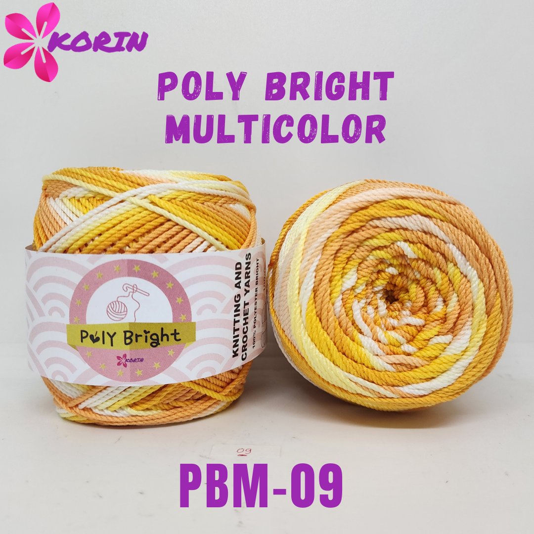 [100gr] Benang Rajut POLY BRIGHT MULTICOLOR/ Poly Kilap Sembur/ Polyester / Poli Kilap Multicolor / Gradasi Rainbow