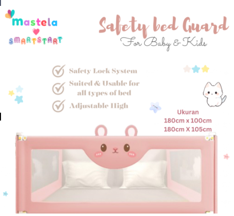 MASTELA Baby Bed Rail Safety Guard Bed Guard Rail Fence Pagar Pembatas Pengaman Pagar Kasur Bayi