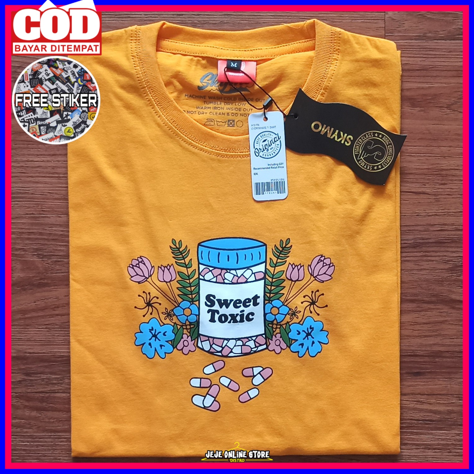 Kaos Distro Skymo Yellow 027 FREE STIKER kaos distro skymo yellow 027 free stiker