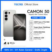 [SUPERZOOM FLASHSNAP] TECNO CAMON 50 8GB+8GB*/128GB 50MP Sony + 8MP Ultra Wide 32MP Front Camera 1.5K 144Hz AMOLED Mediatek Helio G200 Ultimate  IP69K 45W Ultra Charging camon50