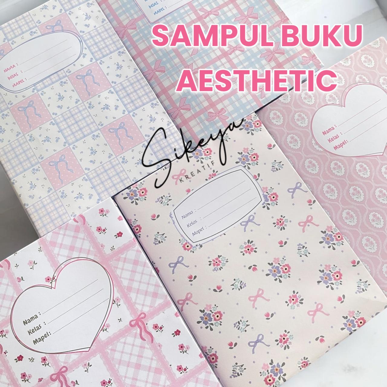 (10PCS) Sampul Buku Aesthetic Ala Korea Coquette Ribbon Pink