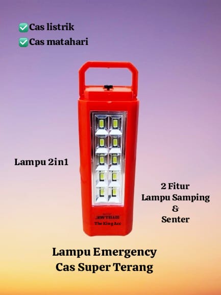 Lampu Emergency Light LED SMD Super Terang Rechargeable