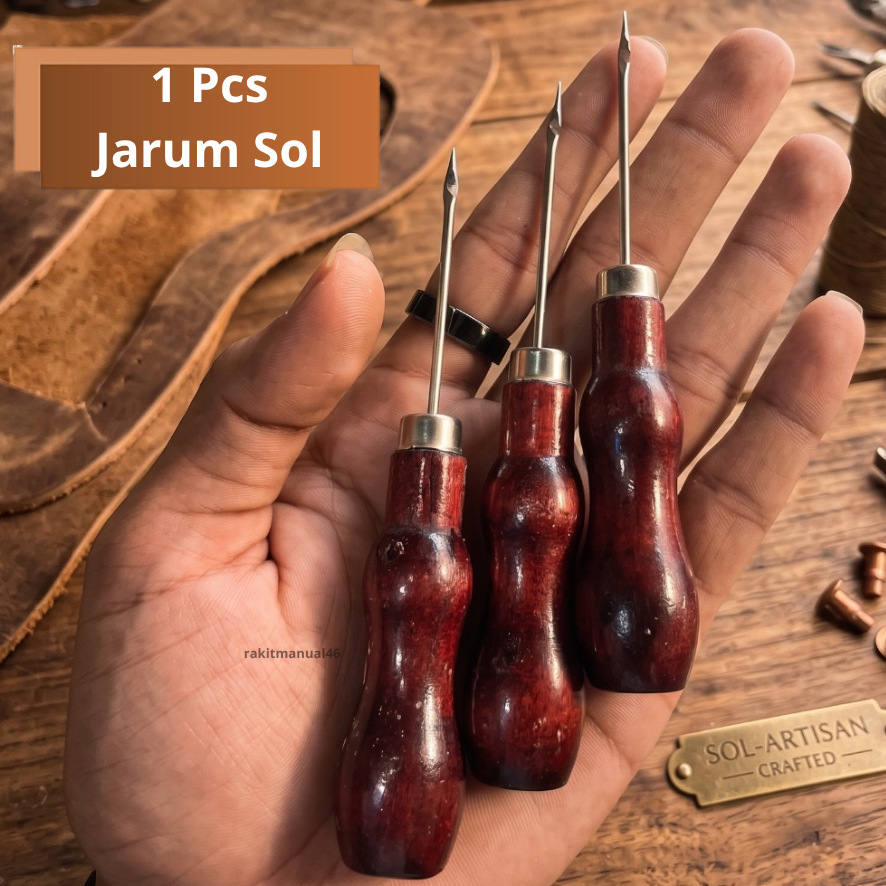 Jarum Sol Sepatu Premium - Alat Jahit Sol Sandal Kulit Leathercraft Awl Tool Kit B