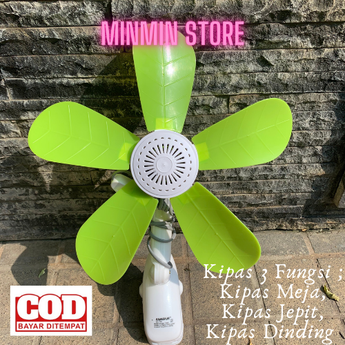 MinMin Store KAWASHUKI KS 750 20W 5 Daun Kipas - Kipas Angin Jepit 3in1 (Jepit-Meja-Dinding) - Ki...