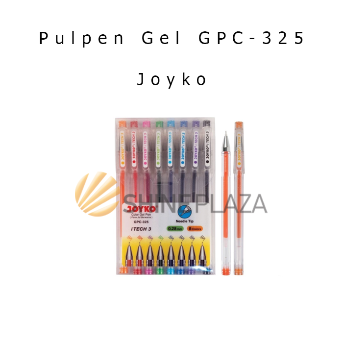 Color Gel Pen Joyko 8 Colors iTech Set GPC-325 0.28mm - Pulpen Pena Bolpen Warna 028 mm