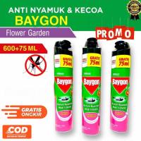 3 pcs BAYGON Aerosol obat nyamuk JUMBO promo dan kecoa 600 + 75 ML Gratis Ongkir