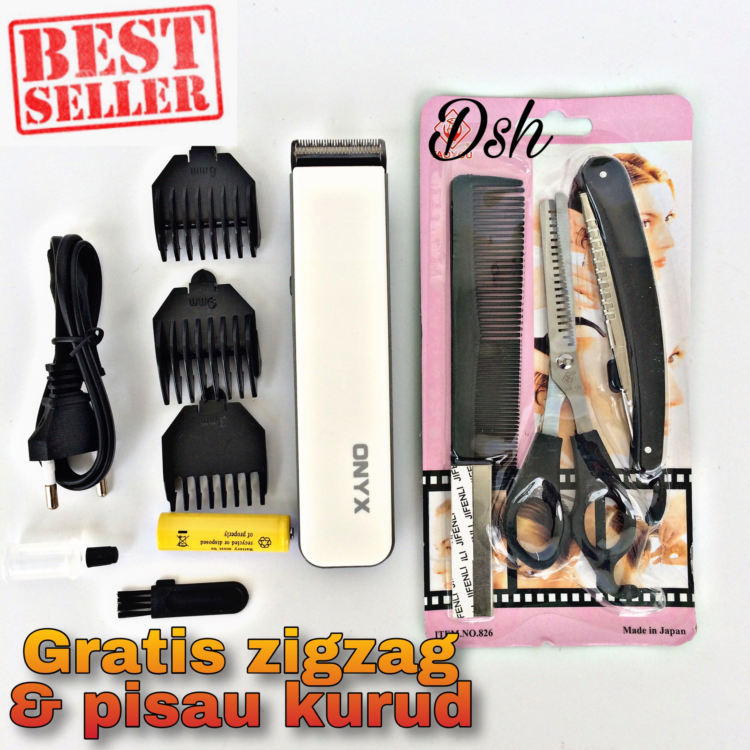 Mesin Cukur Rambut - Alat Cukur Rambut 1 Set Plus Gunting Zigzag SK-900 Pro mesin cukur rambut – alat cukur rambut 1 set plus gunting zigzag sk-900 pro