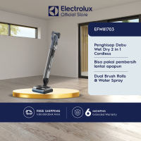 Electrolux Cordless Vacuum Cleaner EFW81703 Wet & Dry 2 in 1 Penyedot Debu Fleksibel Tanpa Kabel dengan Sensor Pintar dan Baterai 4.3Ah