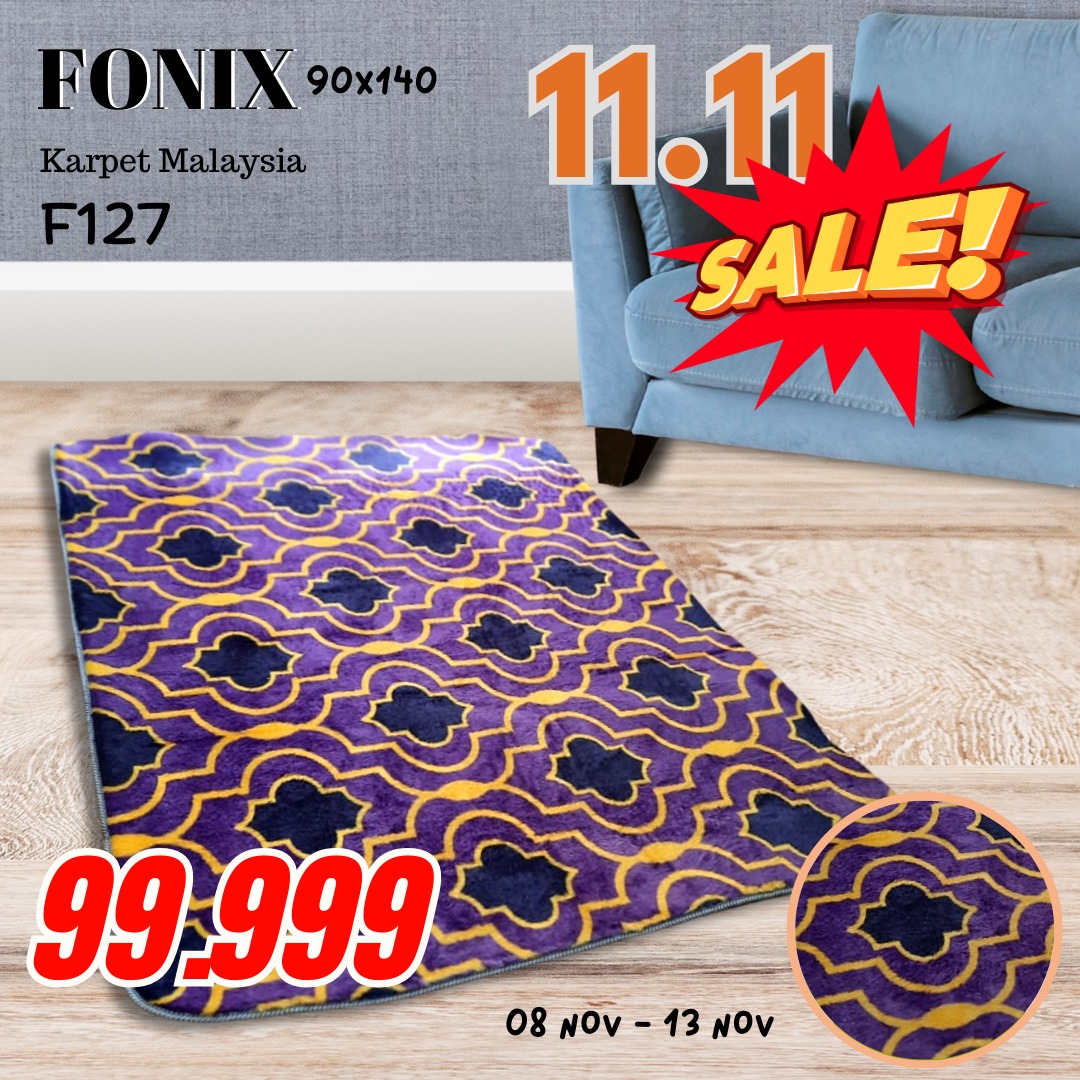 KARPET BULU RASFUR RAFSUR MOTIF UK 90x140 F127 BUSA ANTI SLIP