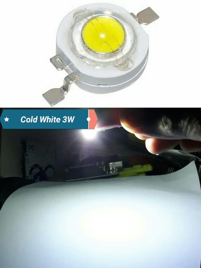 High Power Led HPL Cold White 3W Putih Cool 3 Watt Ultra Bright 6500K