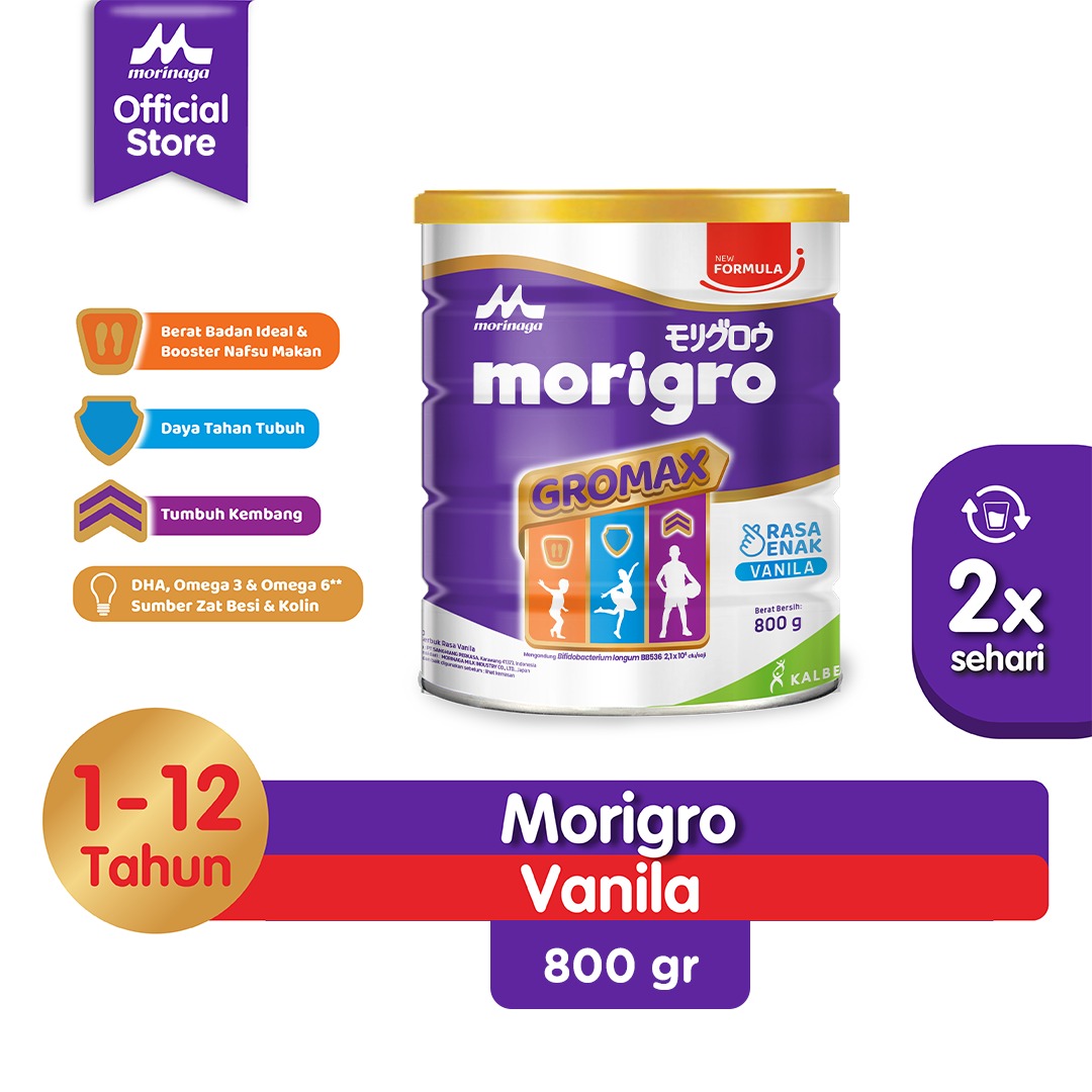 Morinaga Morigro Vanilla 800g Susu Pertumbuhan GROMAX Untuk Anak Usia 1-12 Tahun