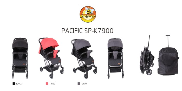 Stroller PACIFIC K-7900 Cabin Size Ringan One Hand Fold Newborn - 4thn / 22kg Kuat Simple Murah / Stroller Bayi / Kereta Dorong