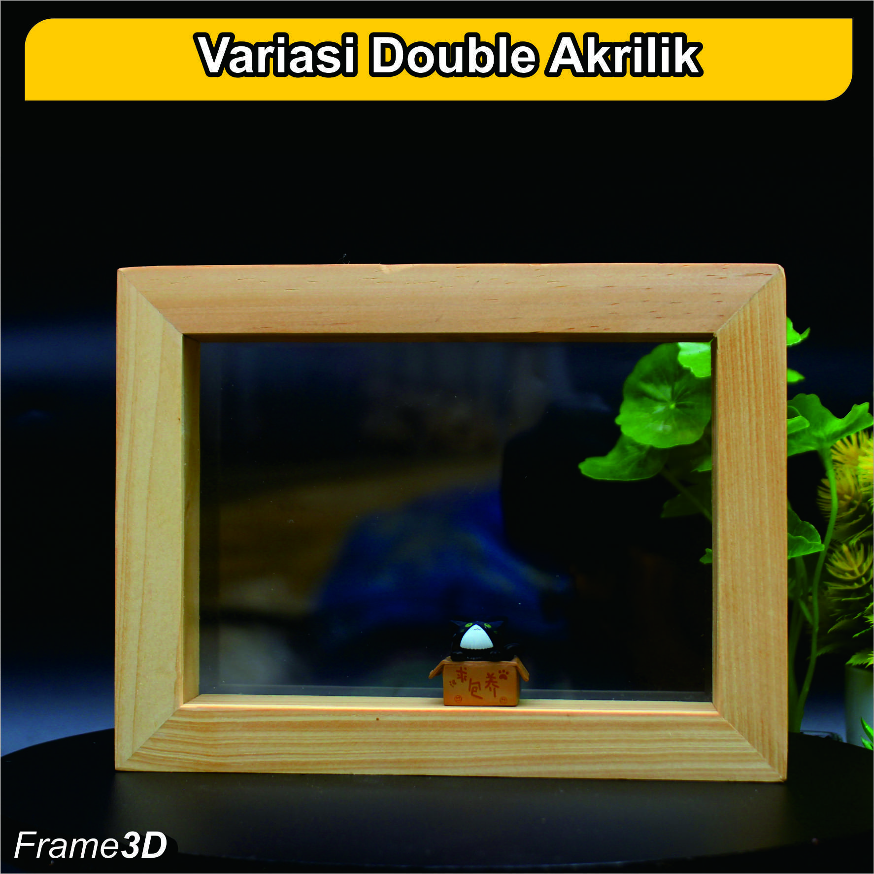 Pigura / frame foto / Bingkai Kayu 3D ukuran 4R 10x15 & 5R 13x18 + Kaca Acrylic anti pecah Termurah