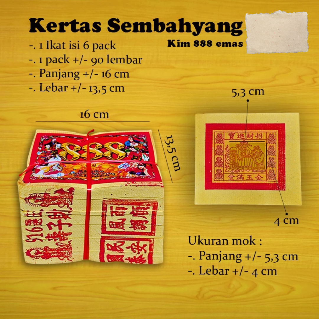 MJ Kimcua 888 Emas / Kertas Sembahyang / Perak Per Ikat
