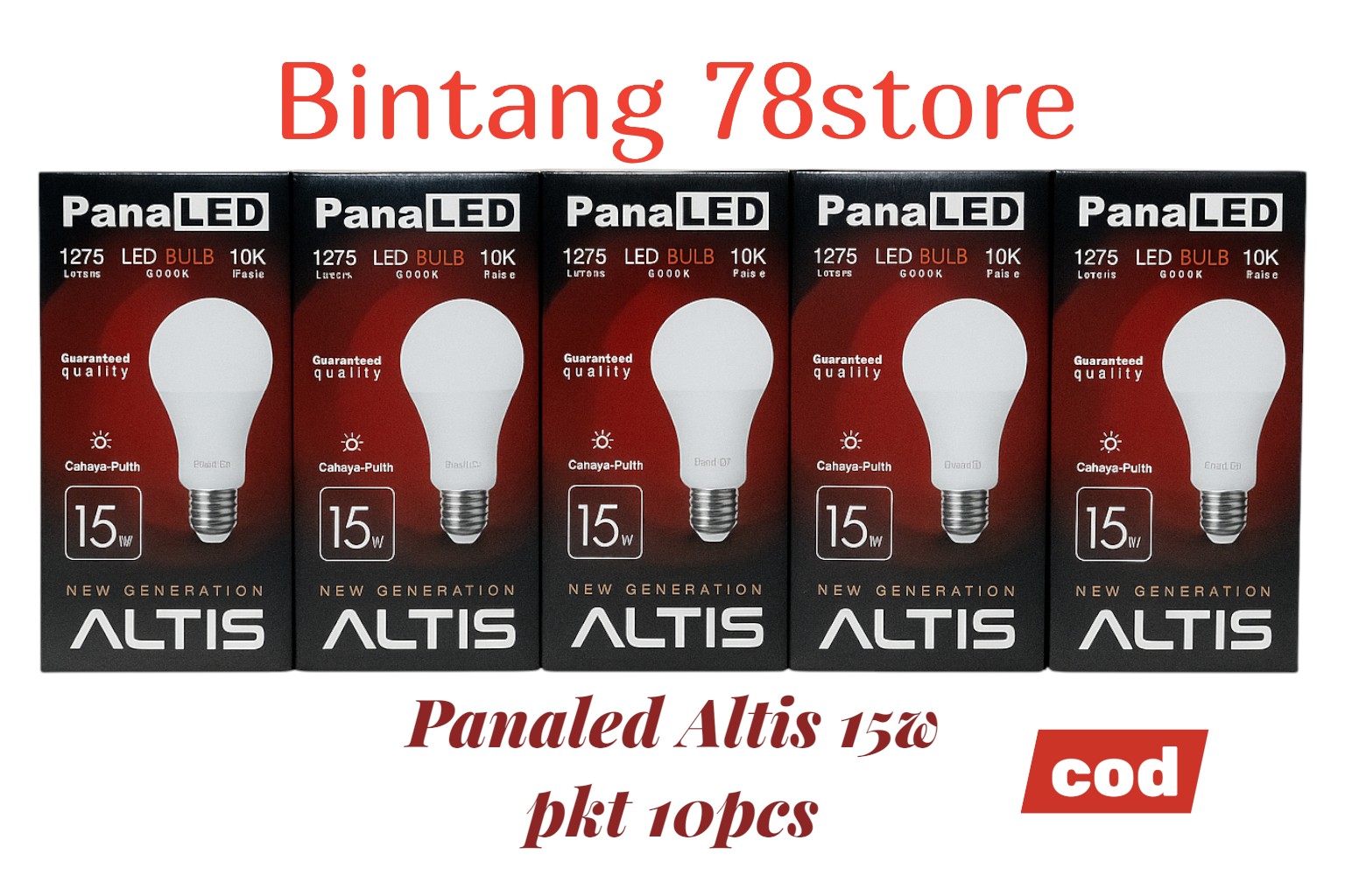 LAMPU LED PANALED ALTIS 15W PAKET 10PCS - BOHLAM PANALED 15W PUTIH SNI