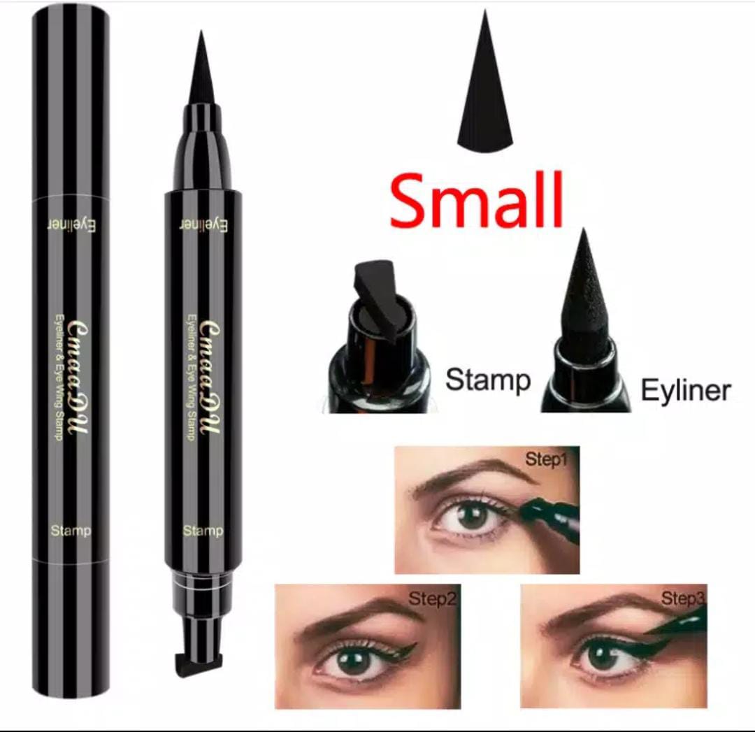 Eyeliner Stamp CmaaDu 2 Sisi Hitam Waterproof