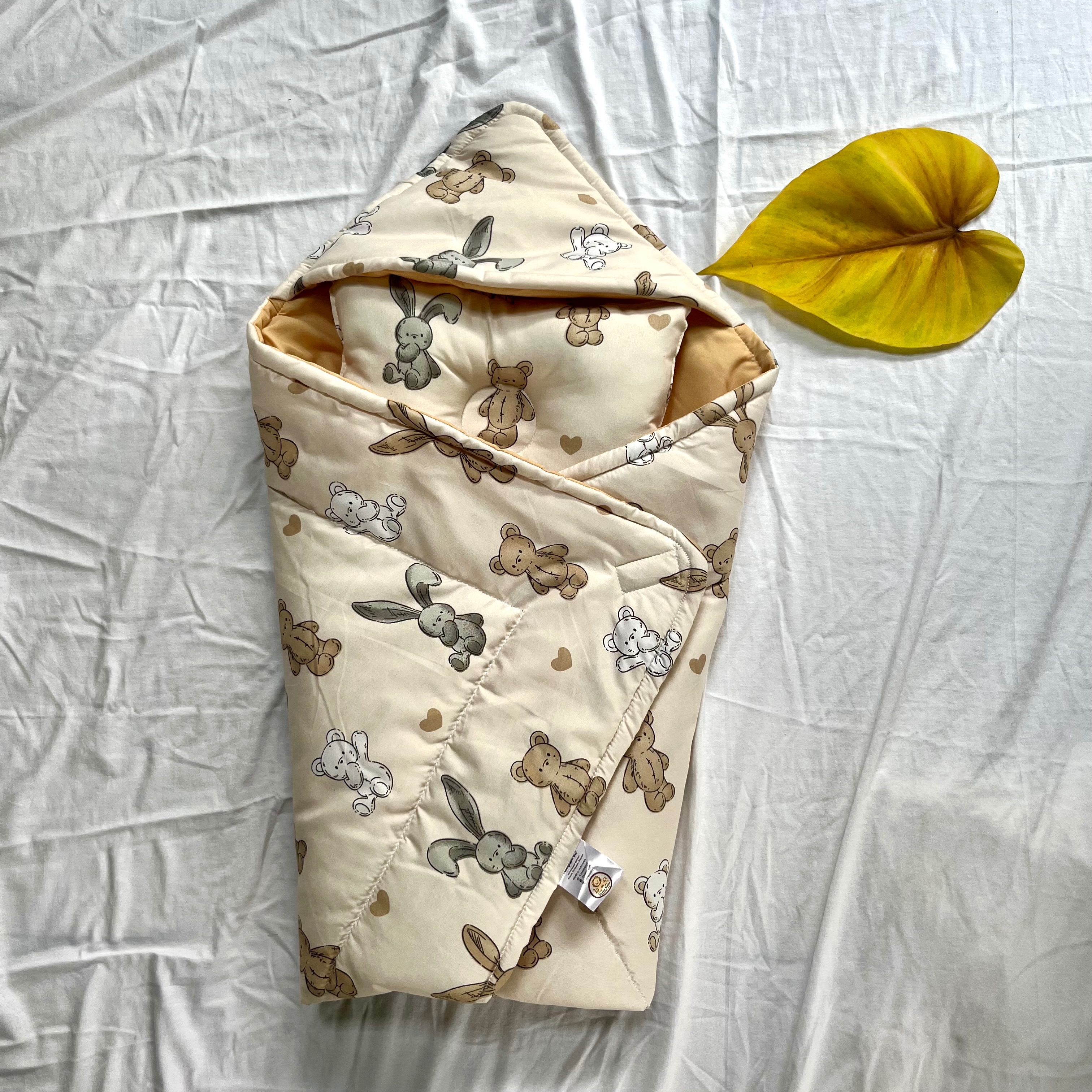 SELIMUT TOPI BAYI NEWBORN - SLIMUT BABY - HOODIE BABY BLANKET - KADO LAHIRAN