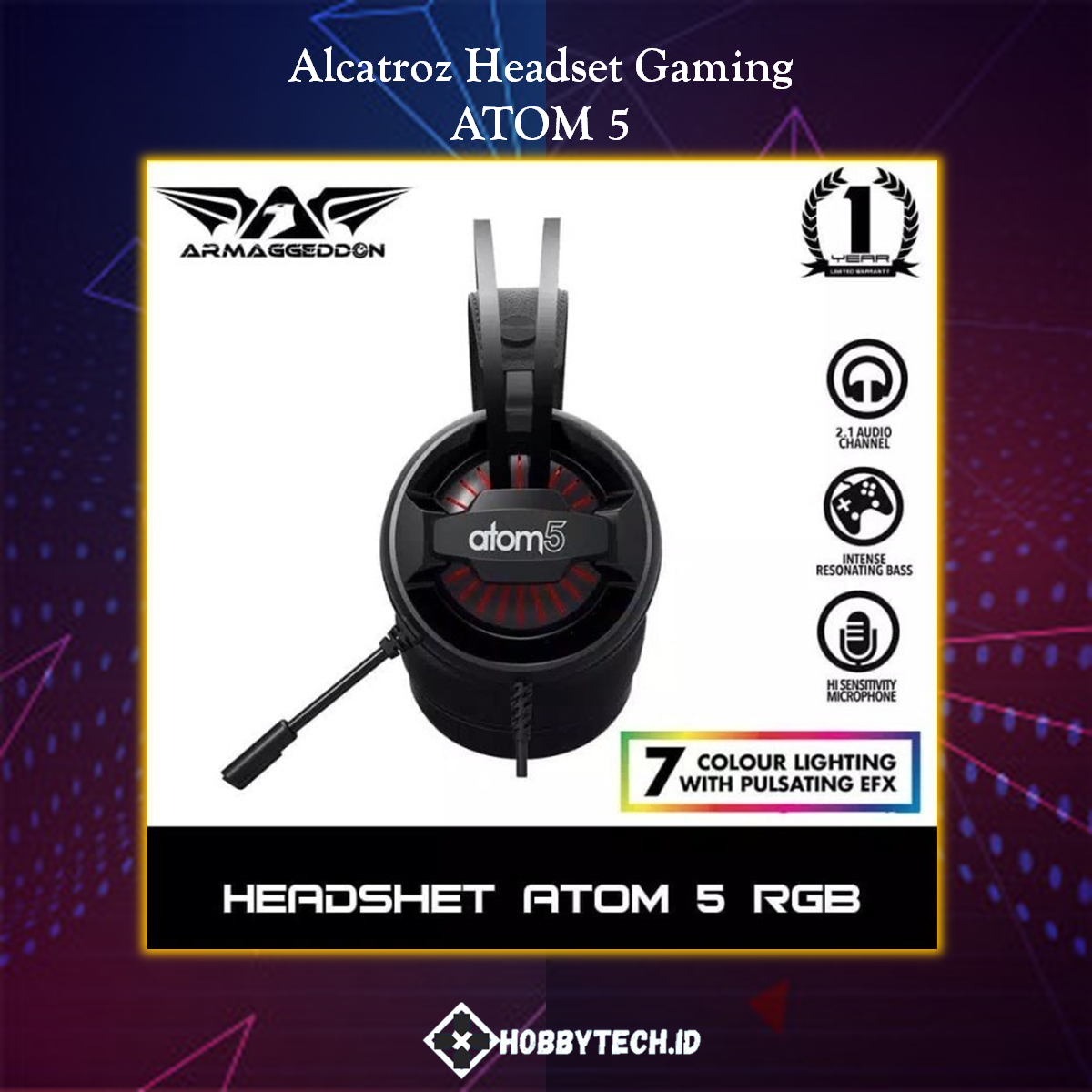 Armaggeddon 2.1 Headset Gaming Atom 5 [ 7 Colour Lightning ]