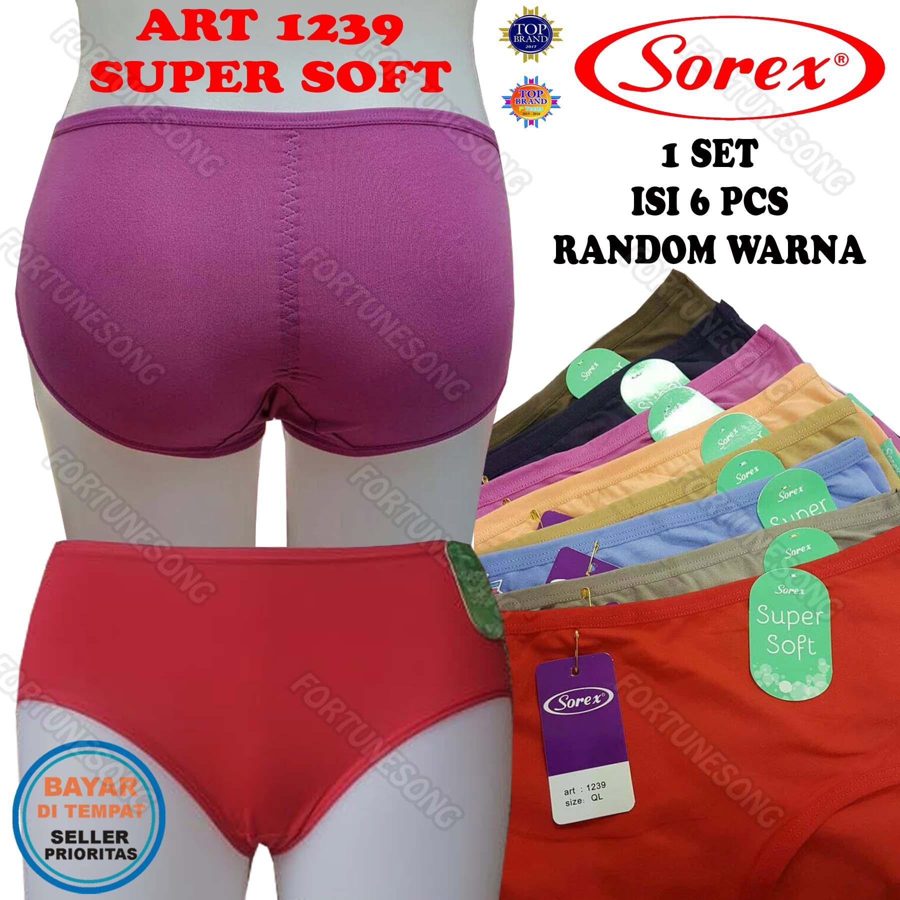 6 Pcs Celana Dalam Wanita Sorex Super Soft Termurah (Standar dan Big Size)