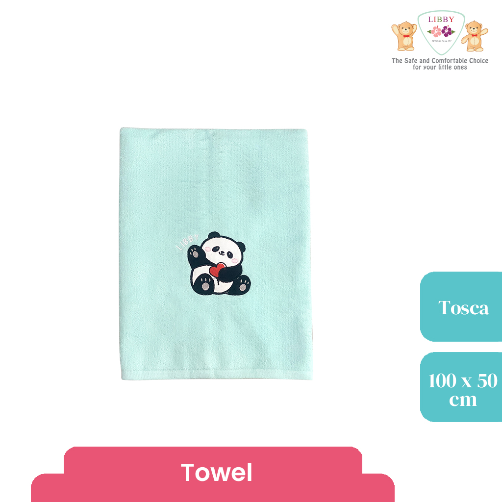 LIBBY Handuk Bordir Polos Lembut Bayi & Anak Uk.100x50 (1pcs) Handuk Serap Air - Baby Towel Premium