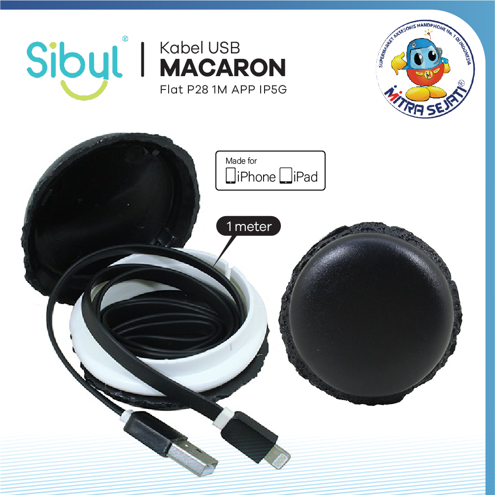 Kabel USB Macaron Flat P28 1M APP IP5G-1KUAIP5GFM1M