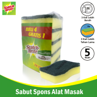 Kangsapu 3M Scotch Brite 5 Pcs Sabut Spons Hijau Cuci Piring ID 30P5