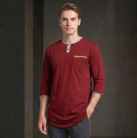 Baju muslim pria dewasa kaos kurta terbaru AZLINA tangan 3/4 bahan cotton 24s