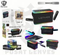 S834 - Speaker LENYES S-834 80W KTV RGB LED Light Wireless Speaker + Microphone Karaoke Bluetooth 5.0 Portable High Power TWS