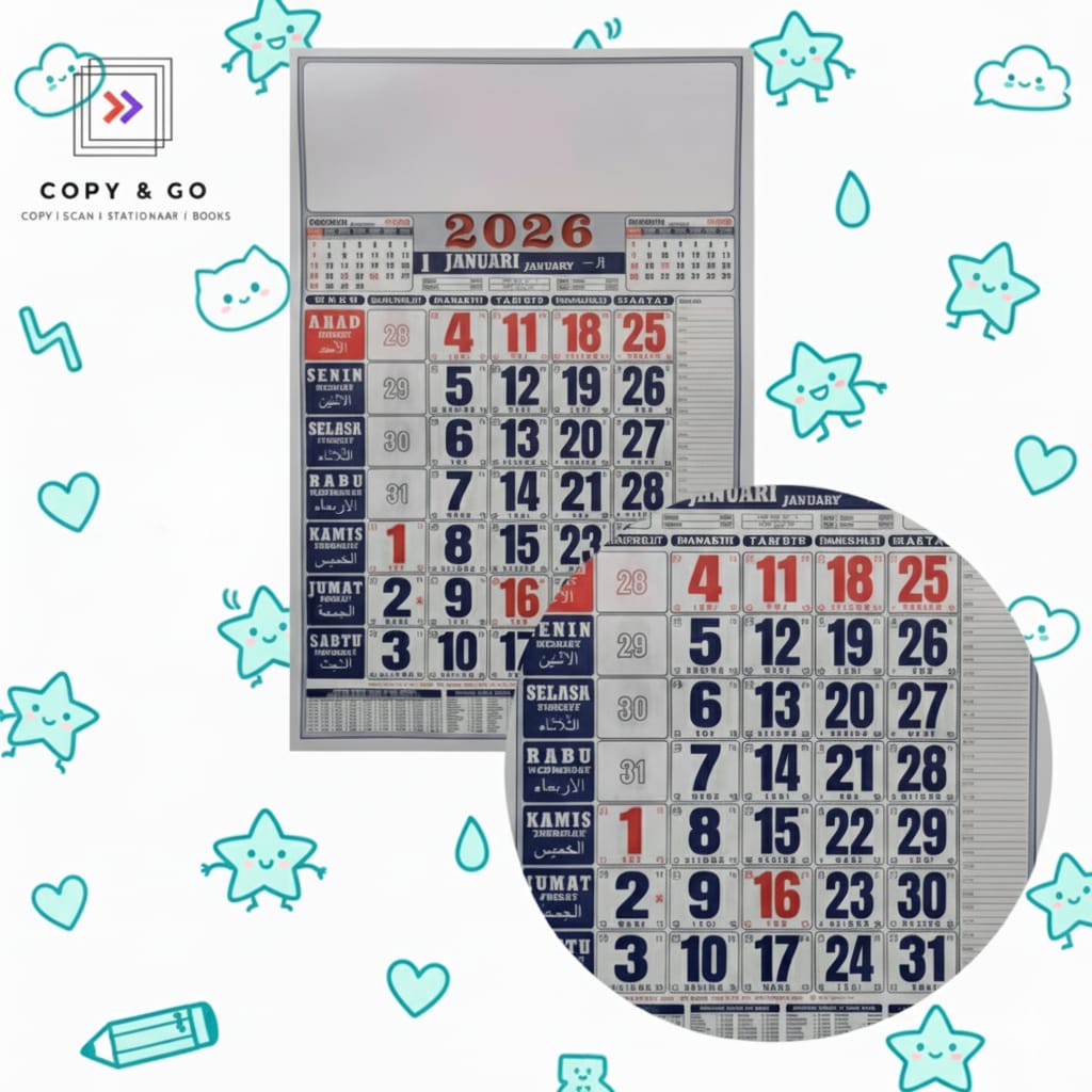 Kalender 2026 Kalender Tahun Baru Kalender Gantung/ Dinding Murah