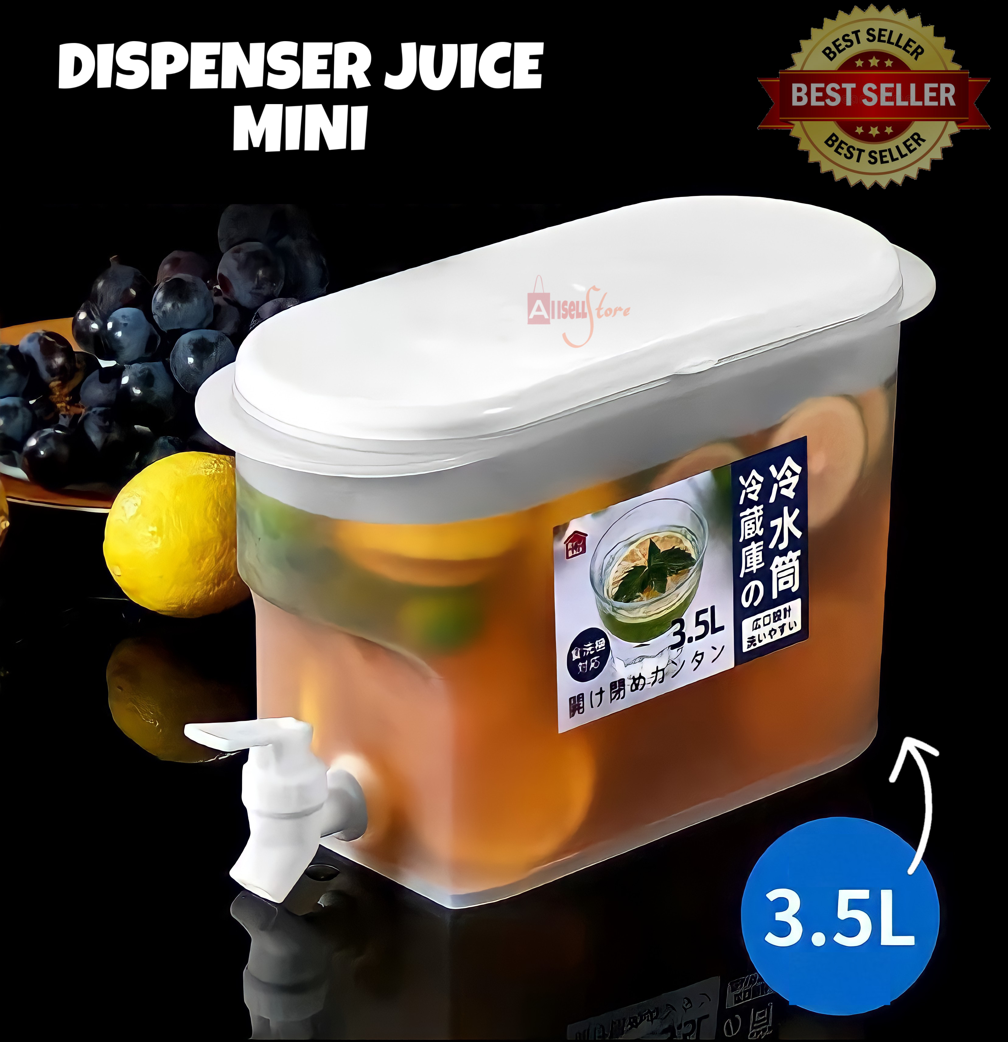 ( BISA COD ) PROMO Dispenser Jus Plastik Mini 3.5 Liter / Galon Air Kecil / Ketel Minuman Dingin ...