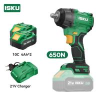 ISKU 21V Impact Wrench 650N.M  Kunci Listrik Impact- Motor Tanpa Sikat Dan Sistem Pendinginan Vortex  untuk Pembongkaran Mobil & Perbaikan Alat