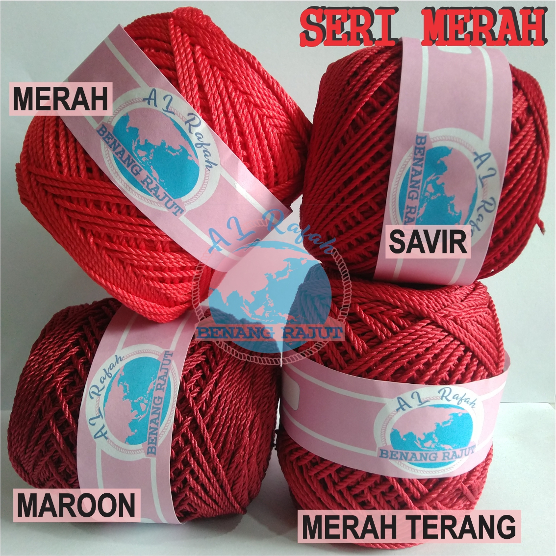 BENANG RAJUT POLLY KILAP SERI MERAH