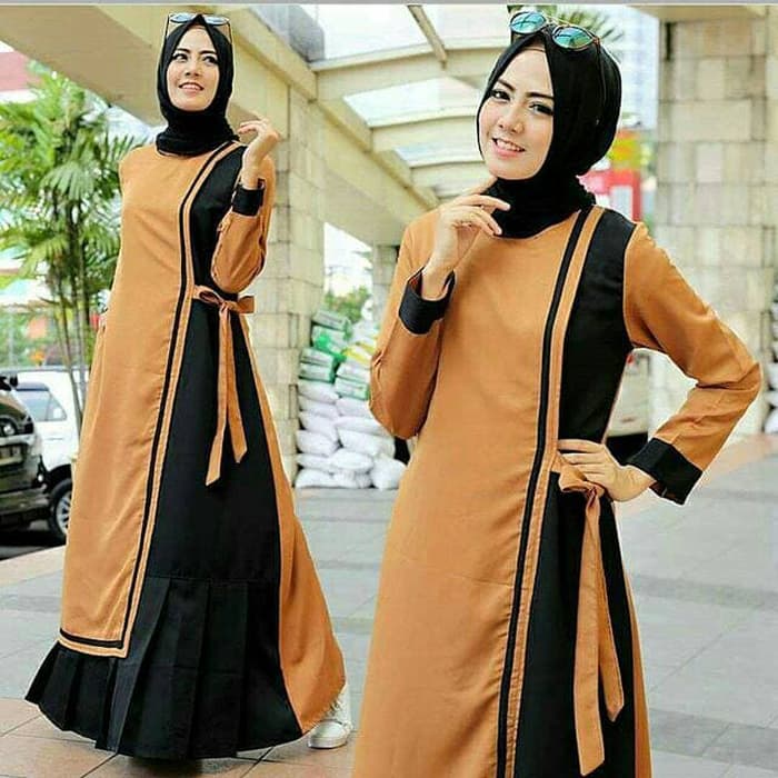 SHERLY DRESS Baloteli Pakaian Wanita Baju Muslim Gamis Modern Trendy Dress Muslimah Casual Baju Jumpsuit Modis Baju Lengan Panjang Baju Syar’i Muslim Wanita Baju Kerja Syari Panjang Dress Pengajian Murah Terbaru