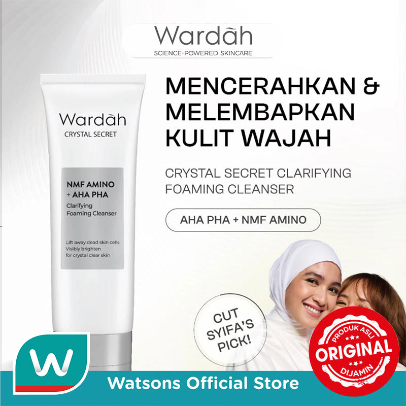 Wardah Face Wash Crystal Secret NMF Amino AHA PHA Clarifying Foaming Cleanser 100 ml - Face Wash ...