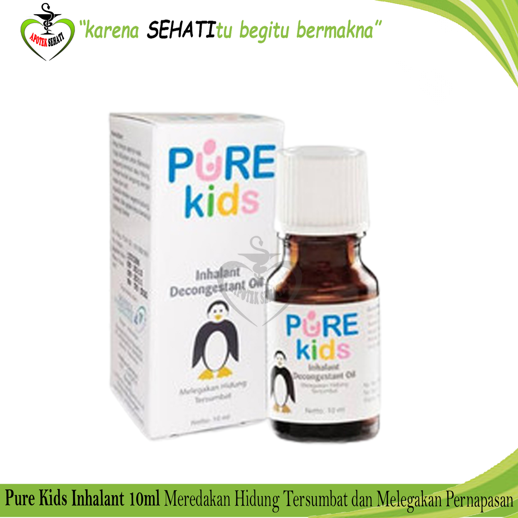 Pure Kids Inhalant Decongestant Oil Aromatherapi Melegakan Hidung Tersumbat Anak