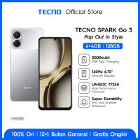 TECNO SPARK Go 3 4GB+4GB*/128GB IP64 6.75″ HD+ 120Hz Smooth Display 5000mAh 15W* Charging TECNO AI - sparkgo3