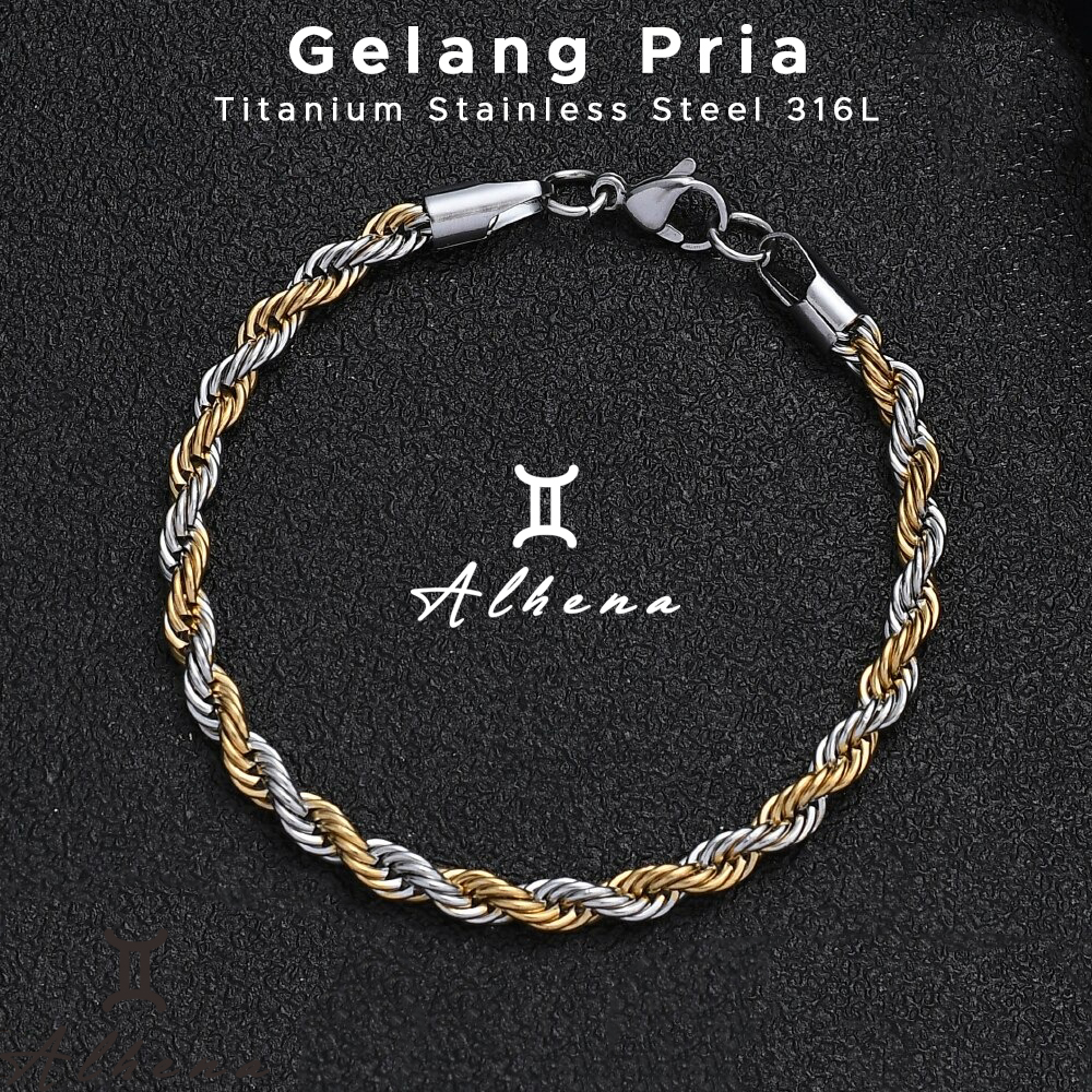 Alhena Gelang Rantai Pria Titanium Asli Anti Luntur Anti Karat Keren Terbaru 2020 alhena gelang rantai pria titanium asli anti luntur anti karat keren 2020