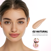 GMEELAN 2 - in - 1 Cushion Powder Foundation dengan Koverage Tinggi Black Truffle BHA Repair 7g + 10g Air Cushion Make Up Setting BB Cream Bedak Padat Kosmetik Wajah Cusion Compact Powder Mengendalikan Minyak Tahan Air Satin hingga