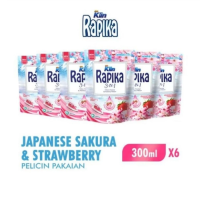 [Paket isi 6] Rapika Pewangi Pakaian Japanese Sakura & Strawberry 300ml