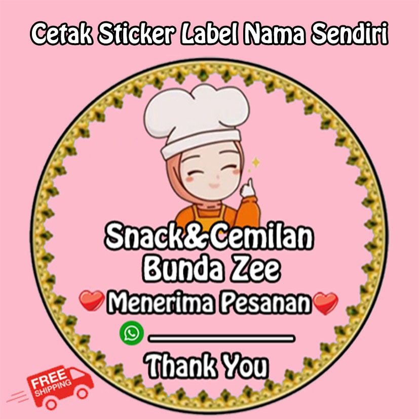 Cetak Sticker Glossy Cromo Desain Lucu - A4 - Cetak Label Kemasan - Stiker label Custom - Stiker Makanan Label - Cetak Stiker Logo Sendiri - Sticker Glossy - Stiker Murah - Anti Panas