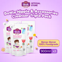 Sleek Baby Bottle Nipple&Accessories Cleanser Pouch 900ml Triple Pack
