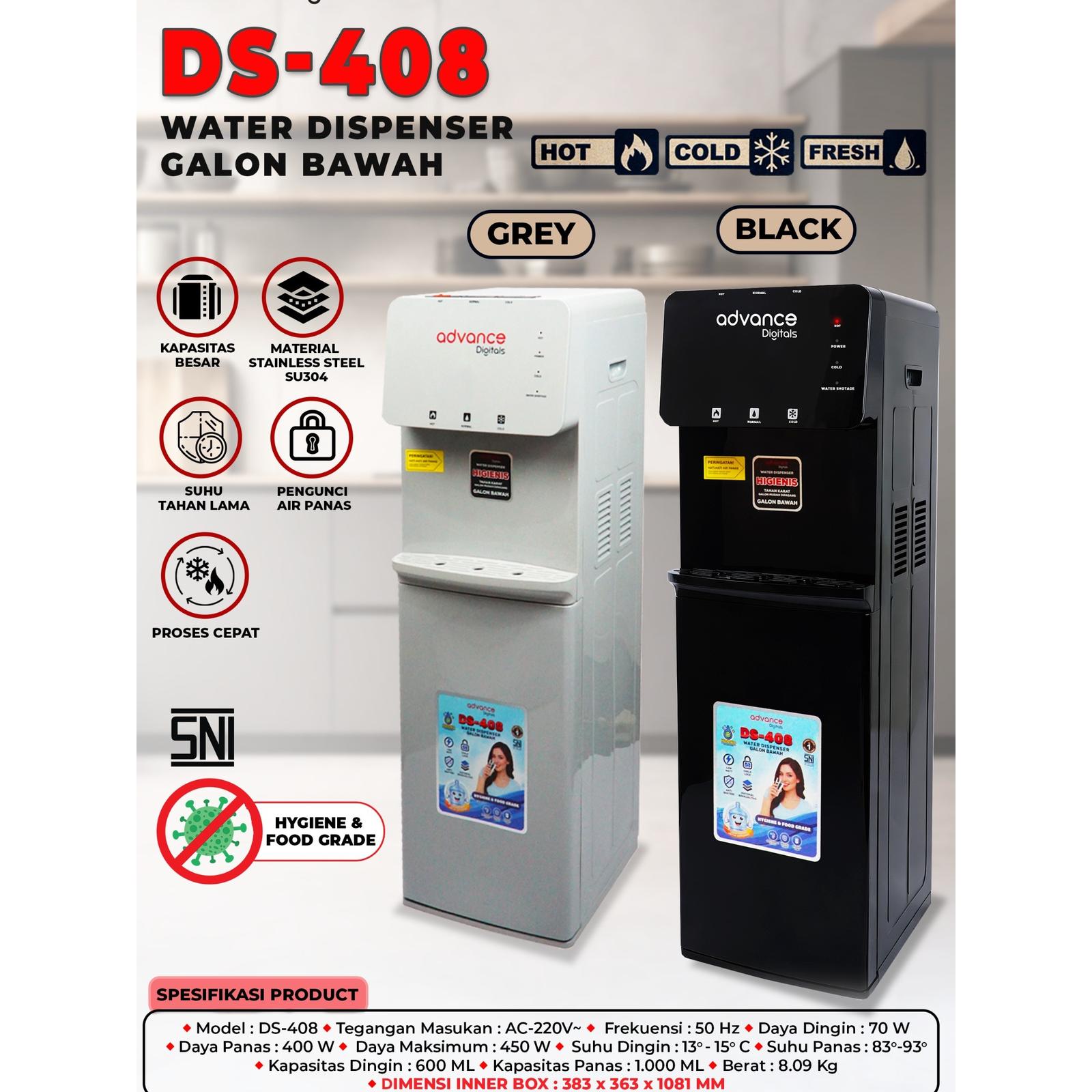 Advance DS-408 Water Dispenser Air Galon Bawah 3in1 Hot Cool Fresh DS408 DS 408