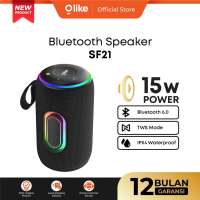OLIKE Speaker Bluetooth SF11 with LED Light HD Audio Stereo Bass Max + Radio FM | IPX4 Water Resistant | 8 Jam Playtime | Bluetooth 6.0