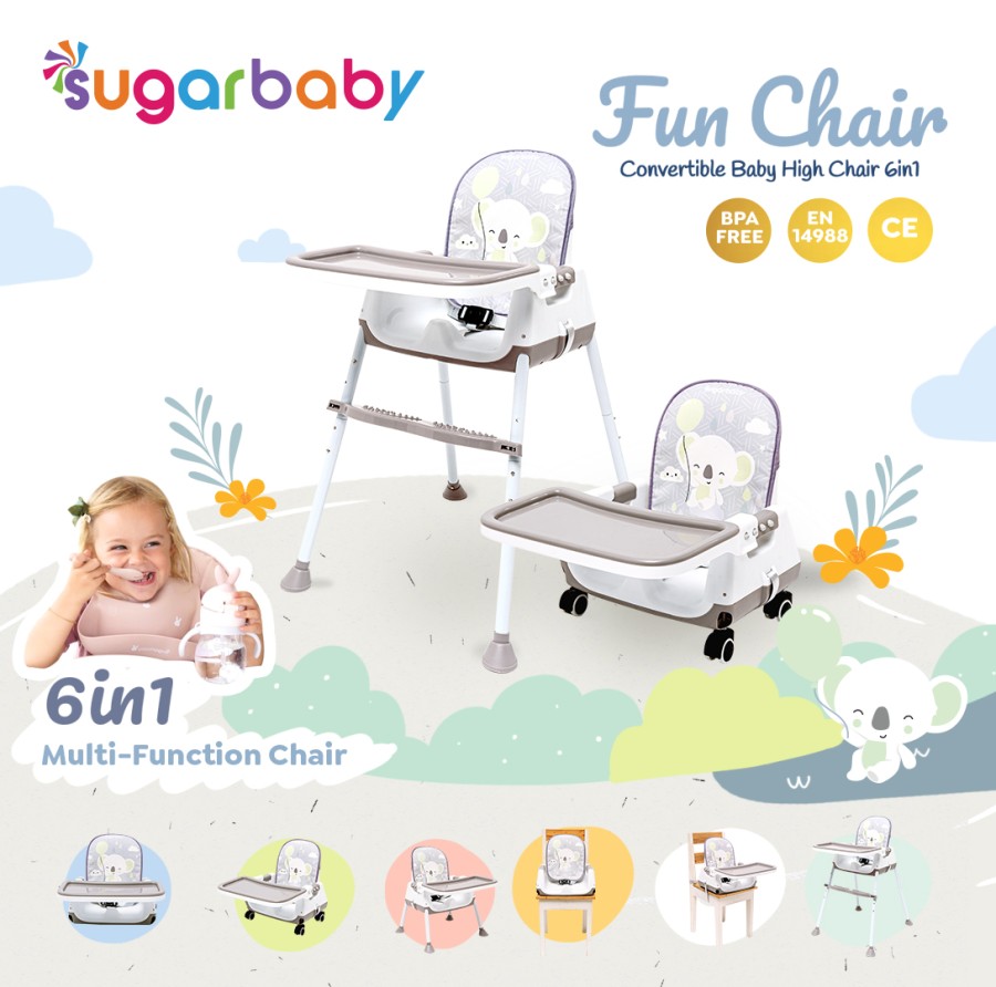 Sugar Baby Fun Chair (Convertible Baby High Chair 6in1)