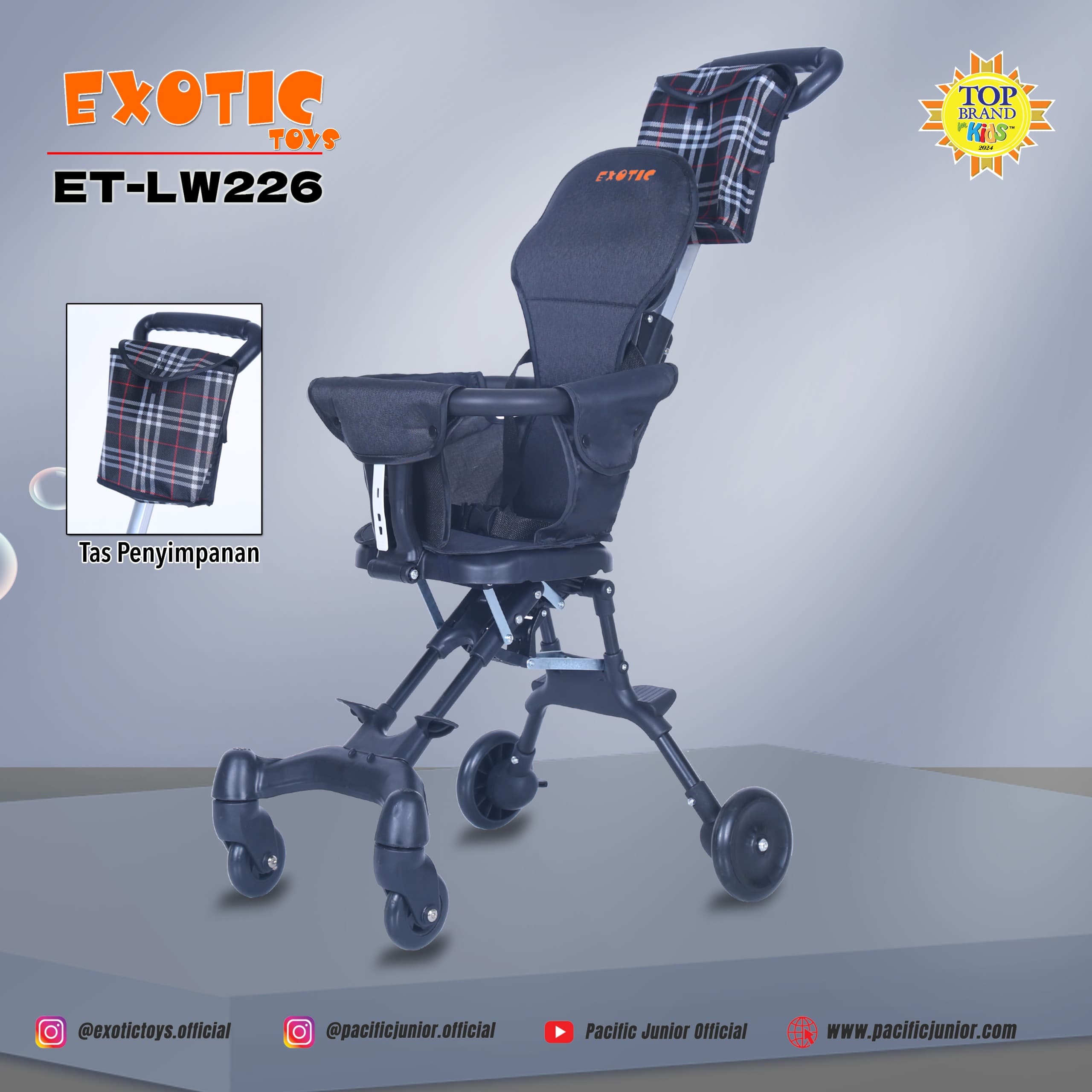 Magic Stroller Baby 2 Way Lipat Traveling duduk Lightweight Foldable Kereta dorongan buat bayi Exotic ET-LW226 (EASY TO CARRY) // LW 227